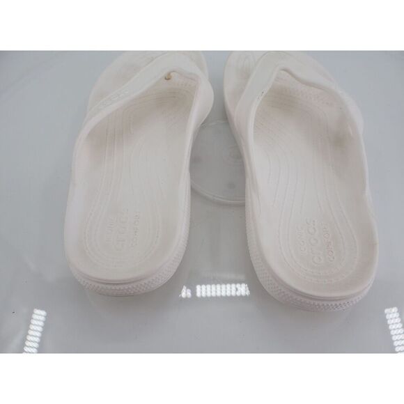 Crocs Women's Iconic Sandal Size 11 Wedge Thong Slide Flip Flop White Shoes - Picture 6 of 10
